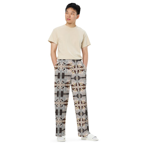 All-over print unisex wide-leg pants in eye colors