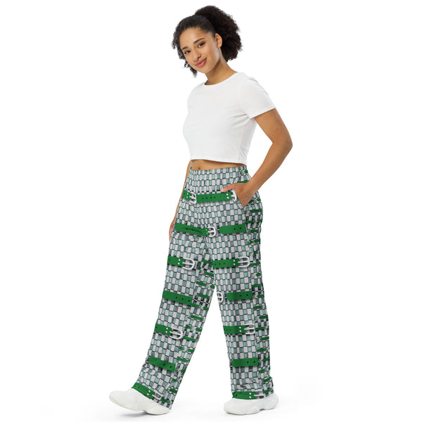 All-over print unisex wide-leg pants in eye colors