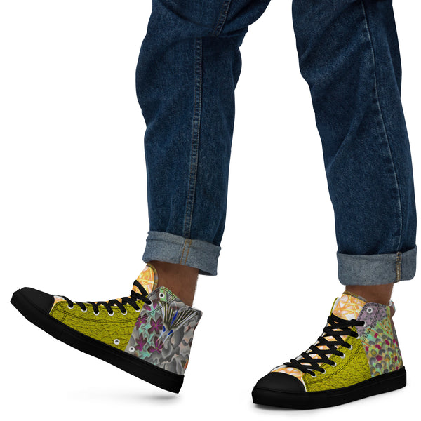 Men’s high top canvas shoes in eye colors