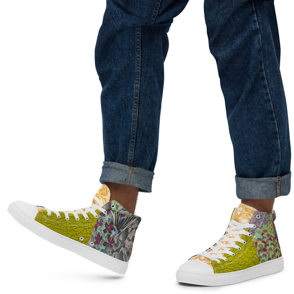 Men’s high top canvas shoes in eye colors