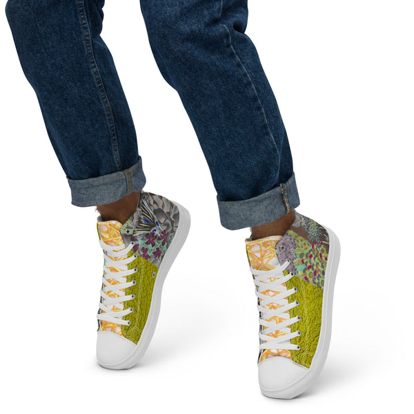 Men’s high top canvas shoes in eye colors