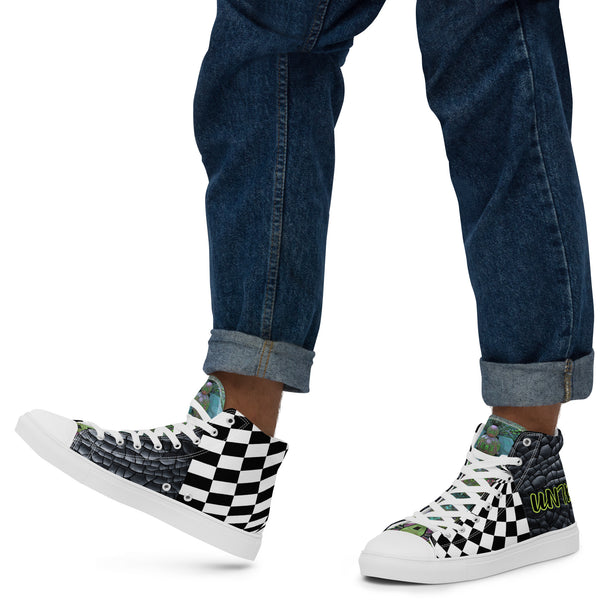 Men’s high top canvas shoes in eye colors