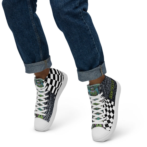 Men’s high top canvas shoes in eye colors