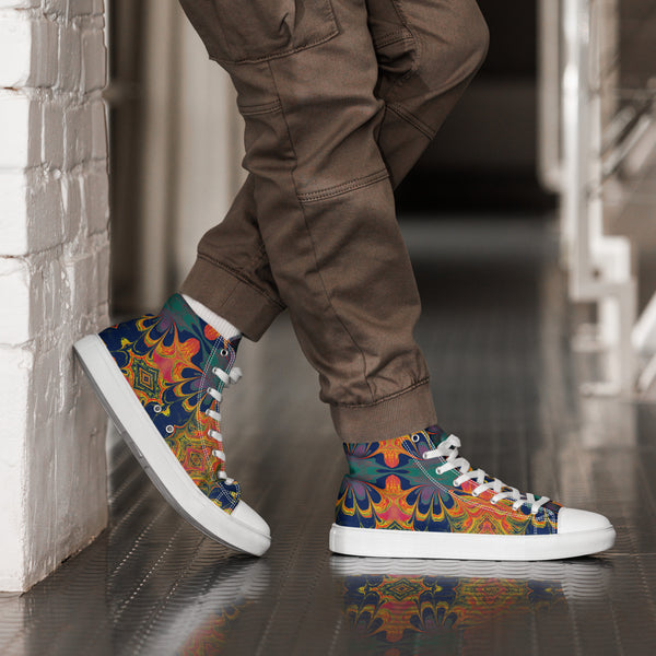 Men’s high top canvas shoes in eye colors